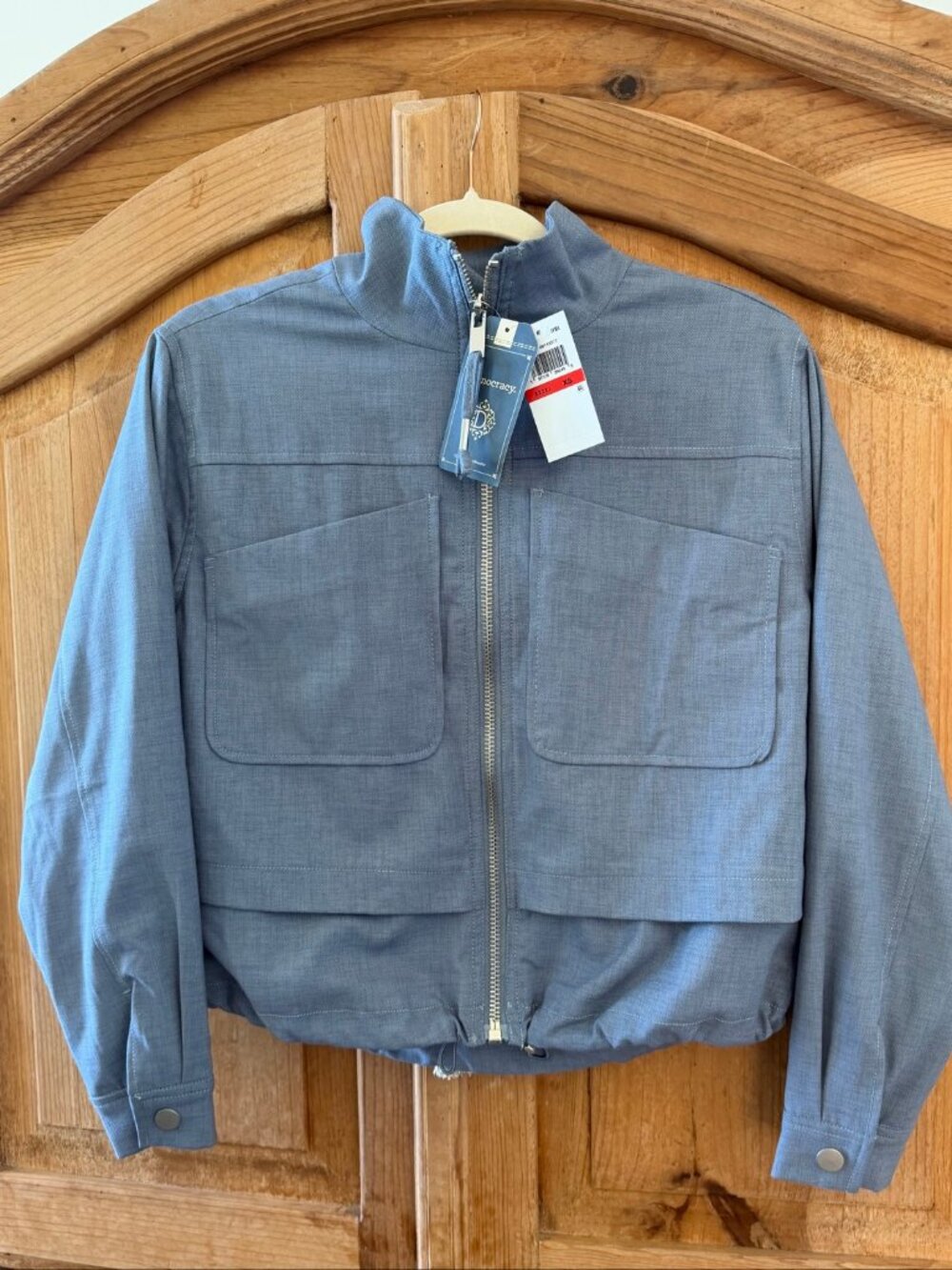 NWT Democracy Blue Chambray Zip-Up Utility Jacket – Women's XS
